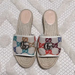 Women's GG espadrille slides SZ 38.5